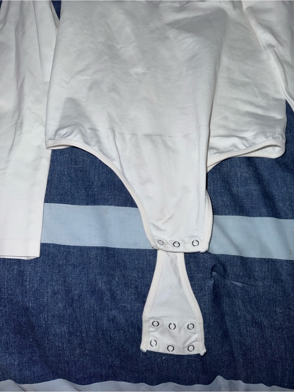 Long Sleeve Snap-Closure Bodysuit in White - Picture 3 of 5